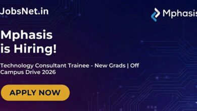 Mphasis Off Campus Drive 2026 : Technology Consultant Trainee - New Grads